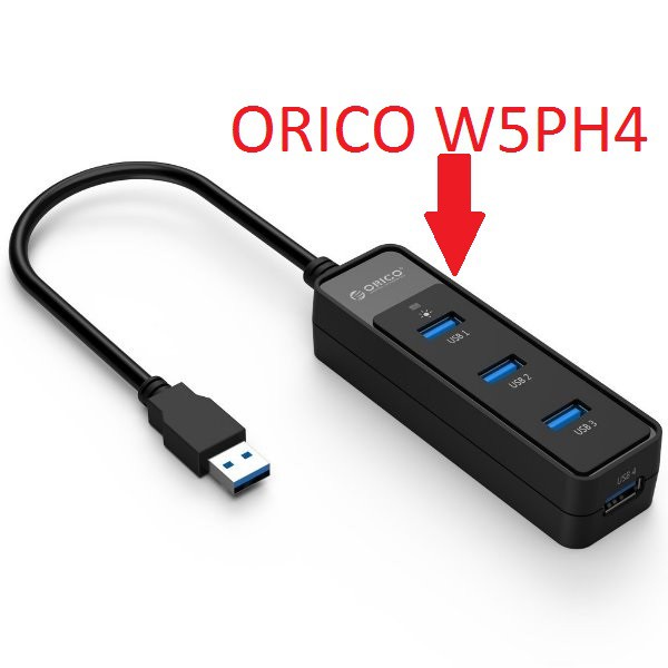 Bộ chia Hub 4 cổng USB 3.0 Orico W5PH4-U3 / ORICO W5P-u2 (Đen)