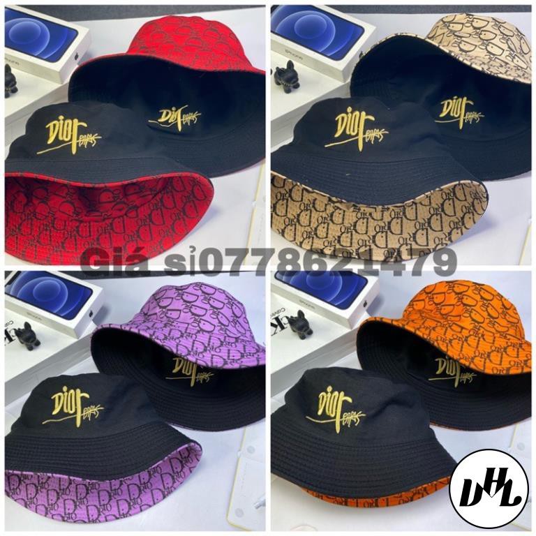Mũ bucket in 2 mặt thêu chữ di o thời trang