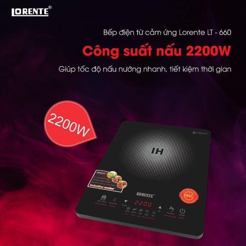 Bếp điện từ Lorente LT-660 Hàng Chính Hãng