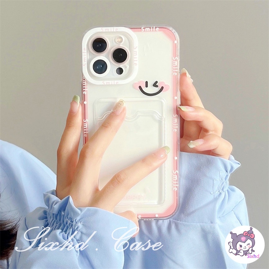 Ốp Lưng OPPO A17 A57 A77s A55 A16 A15 A15s A5s A3s A76 A95 A96 A74 A54 A55 A53 A33 A32 A9 A7 A5 A95 A92 A77 A52 A12 A17K Reno 8T 8Z 7Z 6Z 5Z F11 F9 sixhd Ốp Điện Thoại Mềm Chống Sốc Có Ngăn Đựng Thẻ In Hình Mặt Cười Cho