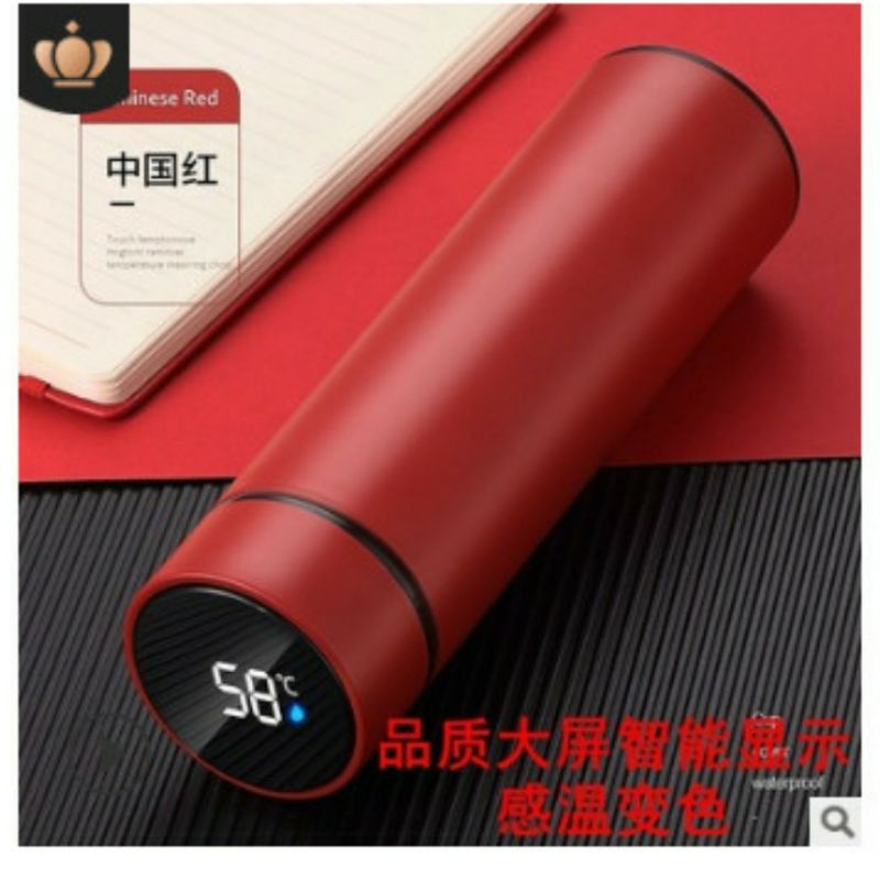 Bình giữ nhiệt 500 ml màu đỏ có led hiển thị nhiệt độ
