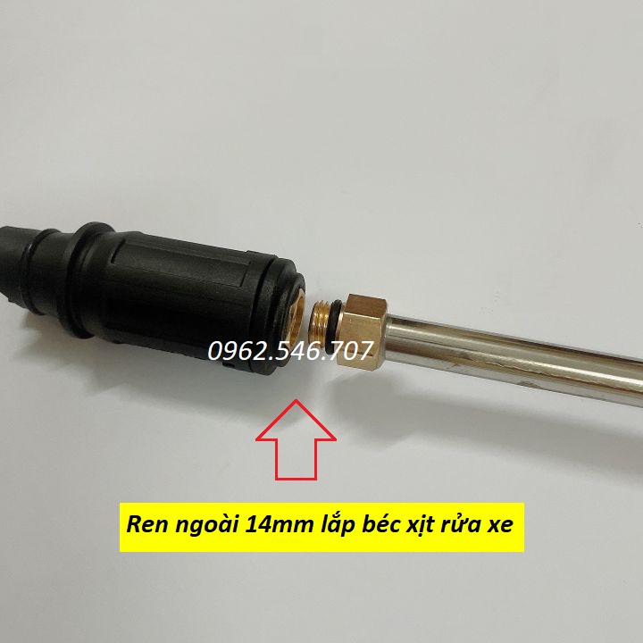 Ống inox nối dài súng máy rửa xe - máy xịt rửa áp lực - ống 38cm