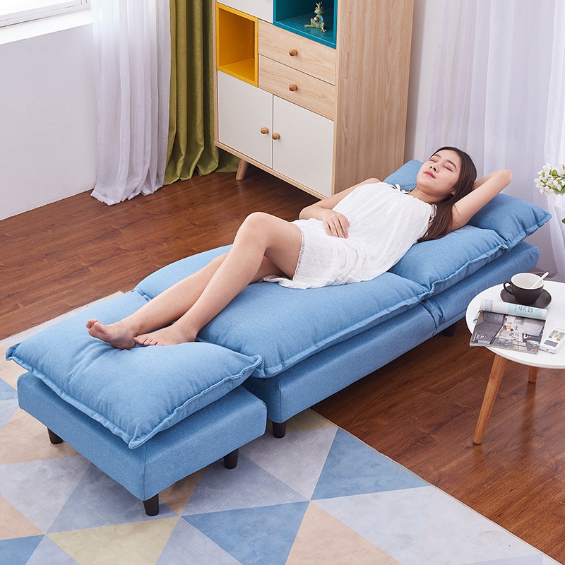 Ghế Sofa Giường Gấp Gọn Đa Năng Thông Minh Kèm Theo Đôn Ghế Gác Chân, Ghế Lười Thư Giãn Văn Phòng Sofa Bed Hapo