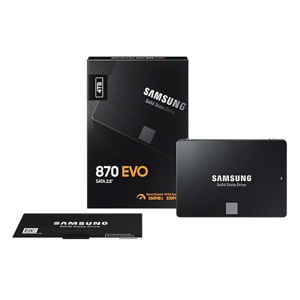 Ổ SSD Samsung 870 Evo 4Tb 2.5Inch MZ-77E4T0BW (đọc: 550MB/s /ghi: 520MB/s)