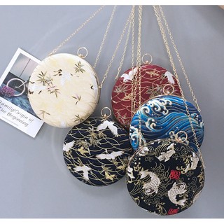 Túi tròn hộp họa tiết cổ trang Hàng ORDER