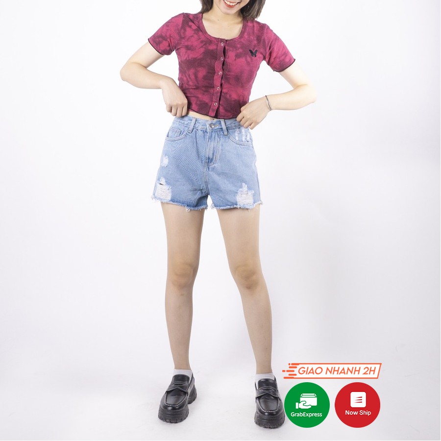 [Mã FAMAYWA giảm 10K đơn 50K] Quần short jean nữ Ulzzang GENZ mẫu rách gấu tua rua thời trang ZWJ023 | WebRaoVat - webraovat.net.vn