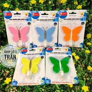 Móc bướm màu HPG118 - Móc dán tường bằng nhựa HOFACO hình bướm trang trí phòng siêu tiện lợi