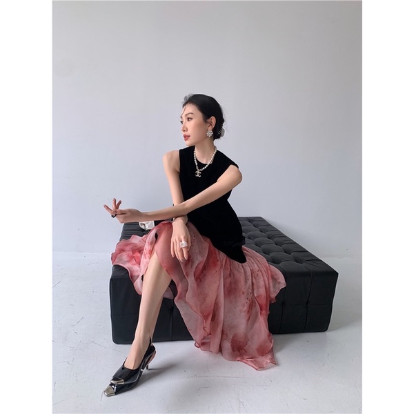 Đầm xoè đuôi cá phối ren koreastyle