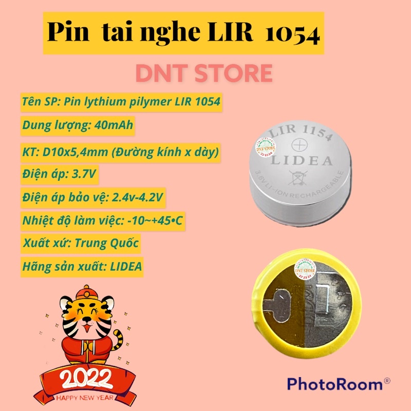 Pin nút  Li-ion 3.6V LIIr1054 40mAh cho tai nghe repp 1:1