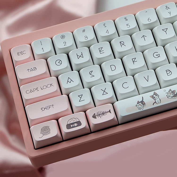 Keycap Corgi mèo chii chất liệu thick PBT loại dày in Dyesub cho bàn phím cơ Cat 138 keys cân nhiều layout keycaps