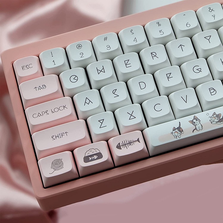 Keycap Corgi mèo chii chất liệu thick PBT loại dày in Dyesub cho bàn phím cơ Cat 138 keys cân nhiều layout keycaps