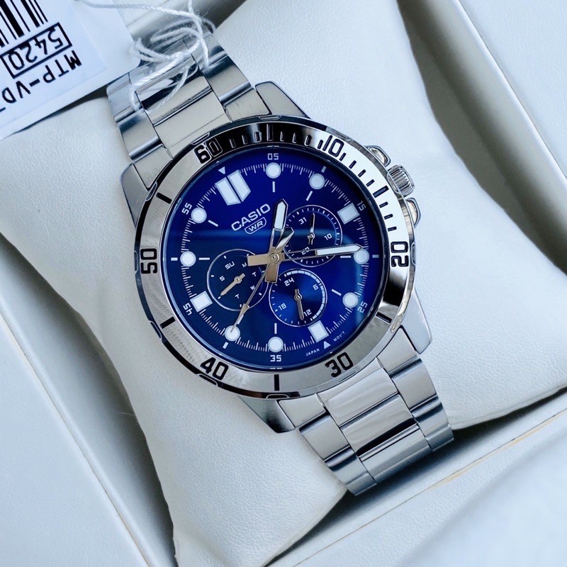 Đồng hồ nam dây kim loại Casio Anh Khuê MTP-VD300D-2EUDF