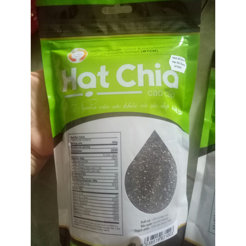 500g Hạt Chia Đen Organic Nam Mỹ