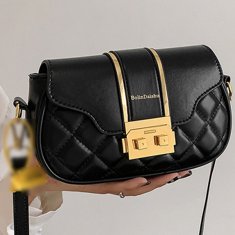 Ielgy Túi Xách Đeo Vai Có Khóa Cài Đính Kim Cương Cổ Điển Cho Nữ