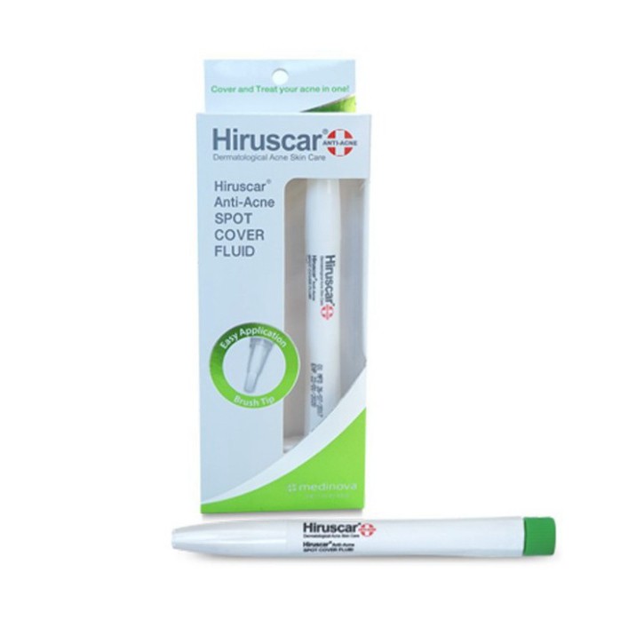 [CHÍNH HÃNG] Hiruscar Kem che khuyết điểm và ngăn ngừa mụn Anti Acne Spot Cover Fluid 1ML