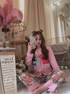 Bộ lụa satin thổ cẩm cực sang chảnh