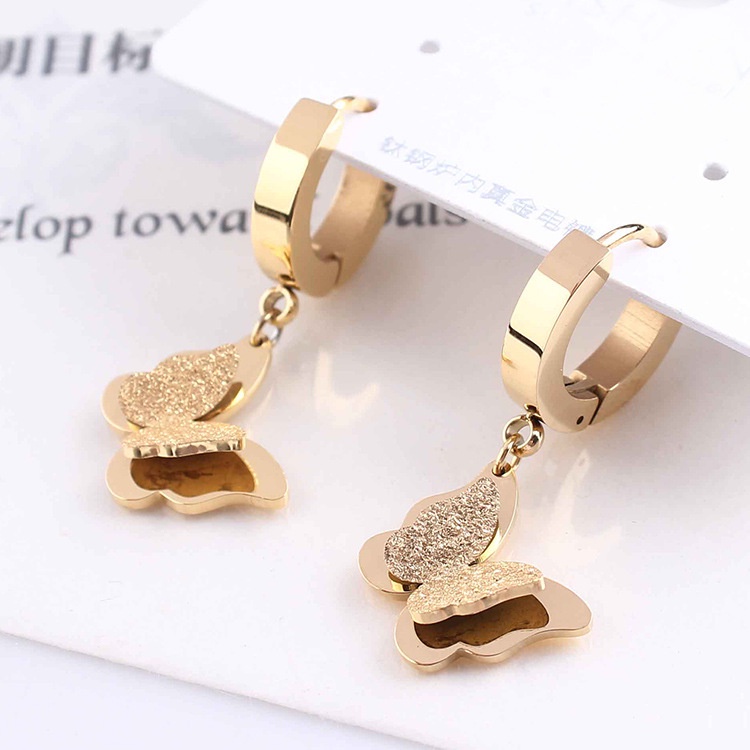 Bông Tai Mạ Vàng Hình Bươm Bướm