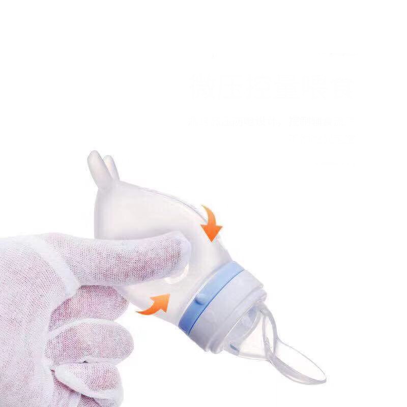 Bình Thìa Silicon VCOOL ăn bột - tặng kèm túi nhai hoa quả