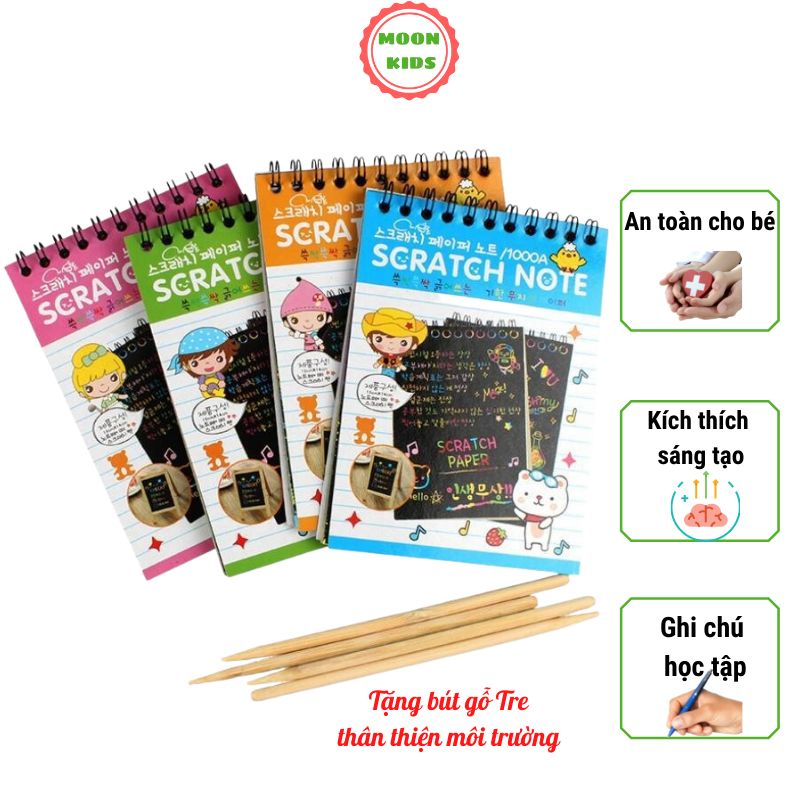 Sổ tay vẽ hình thông minh ma thuật khổ LỚN kèm bút gỗ, Đồ chơi giúp bé ghi nhớ thông tin và phát huy tính sáng tạo