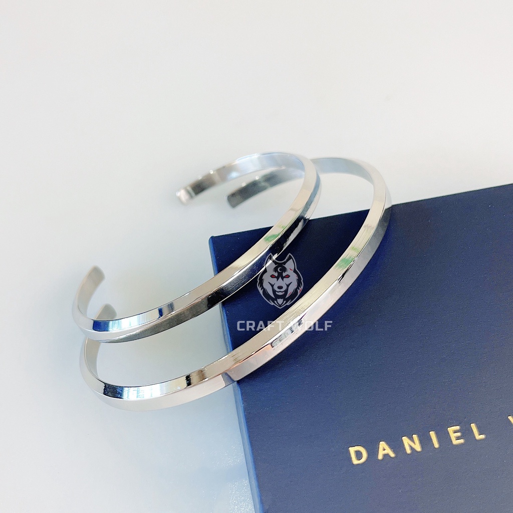 Vòng tay Cuff DW Ver 1- Lắc tay titan không gỉ -Khắc Tên Theo Yêu Cầu | BigBuy360 - bigbuy360.vn