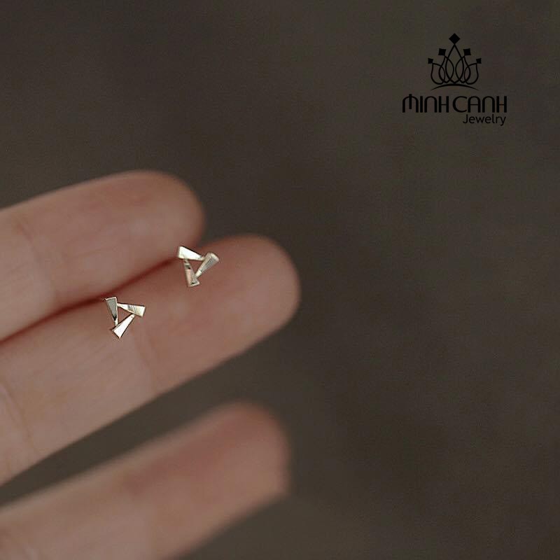 Hoa Tai Bạc Hình Tam Giác Ghép - Minh Canh Jewelry