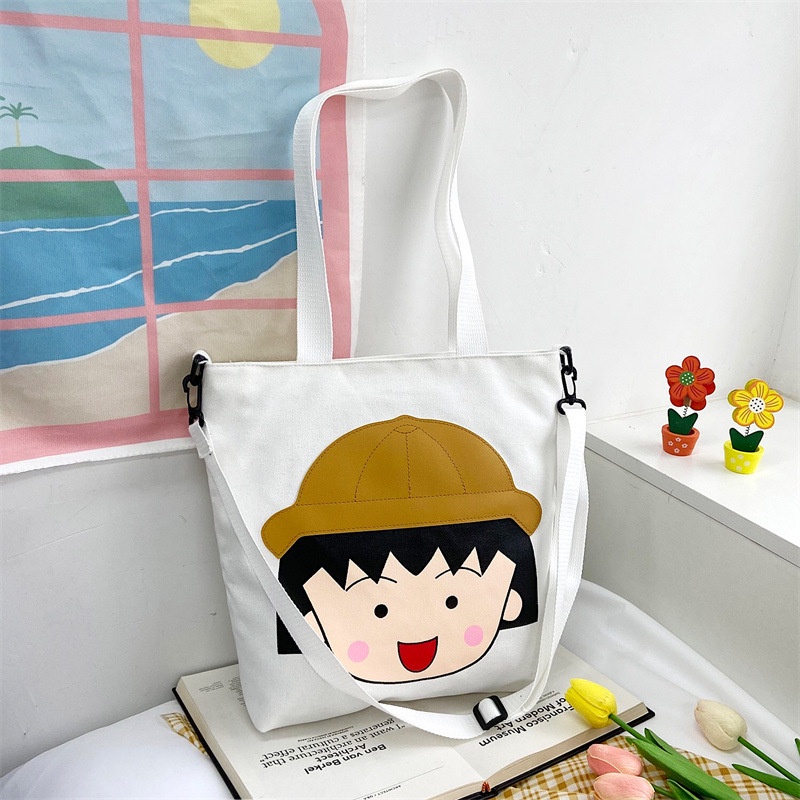 Túi Đeo Chéo Một Bên Vai Bằng Vải Canvas Đa Chức Năng Dành Cho Học Sinh Tiểu Học Và Trung Học