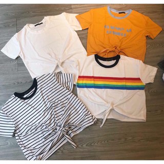 Áo Croptop Buộc Nơ Nhiều Hình