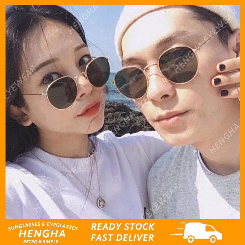 Kính mát tráng gương gọng kim loại phong cách Hàn Quốc