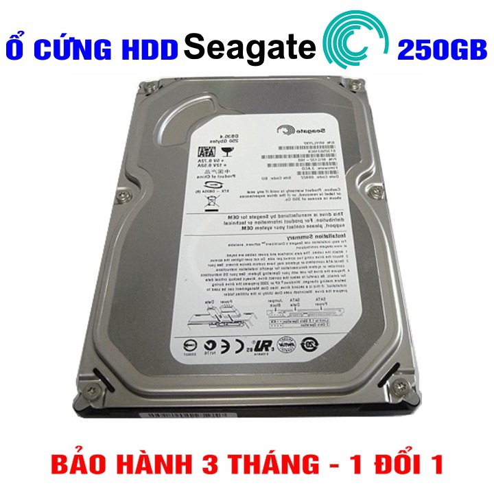 Ổ cứng PC Seagate 250GB size 3,5” – Chính Hãng – Mới 99% tháo từ máy đồng bộ nhập khẩu – Bảo hành 3 tháng