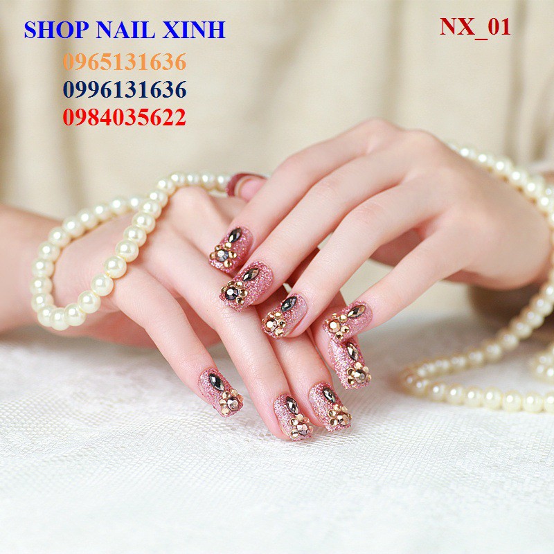 Nail tay - Mẫu đính đá, nhủ_1 (Mua 3 Tặng 1 + Bảng sỉ )