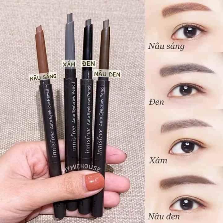 Chì kẻ mày Innisfree Auto EyeBrow Pencil hai đầu dễ kẻ, lên màu đẹp