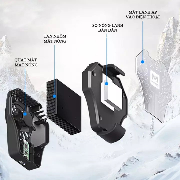 Quạt Tản Nhiệt Gaming FL01 Fl05 Làm Mát Điện Thoại Có LED RGB - Chính Hãng HD DESIGN