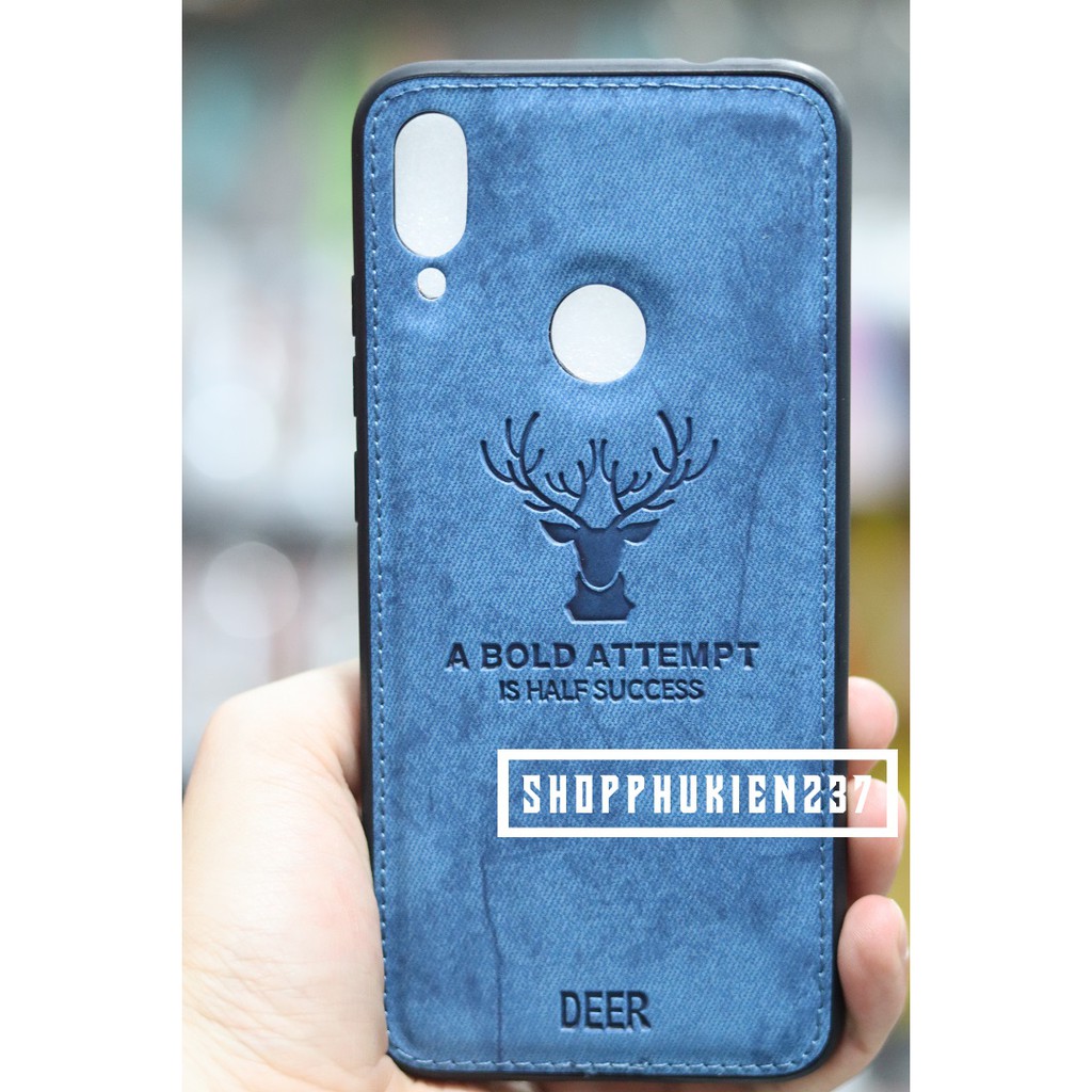[Freeship toàn quốc từ 50k] Ốp Lưng Xiaomi Redmi Note 7 Pro Ốp Dẻo TPU Vải Jean Khắc Hình Nai Cao Cấp