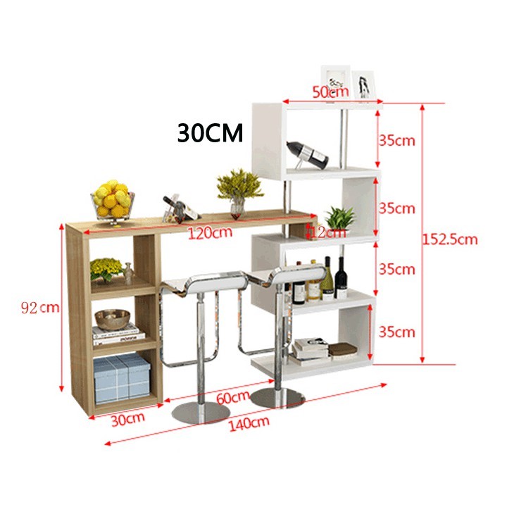 💥GIÁ RẺ💥 Quầy bar mini hiện đại, có kèm ô để rượu vang và khay để ly rượu đế cao trang trí phòng ăn, phòng bếp BAH038 | BigBuy360 - bigbuy360.vn