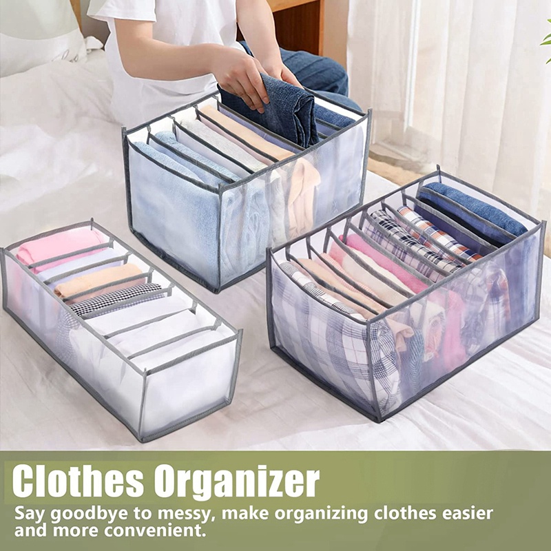 Set 4 Hộp Đựng Quần Áo 7 Ngăn Tiện Lợi