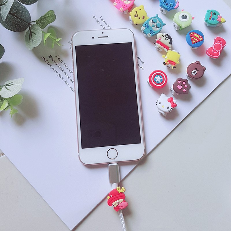 Nút bảo về đầu cáp sạc, tai nghe hình các nhân vật hoạt hình đáng yêu | BigBuy360 - bigbuy360.vn
