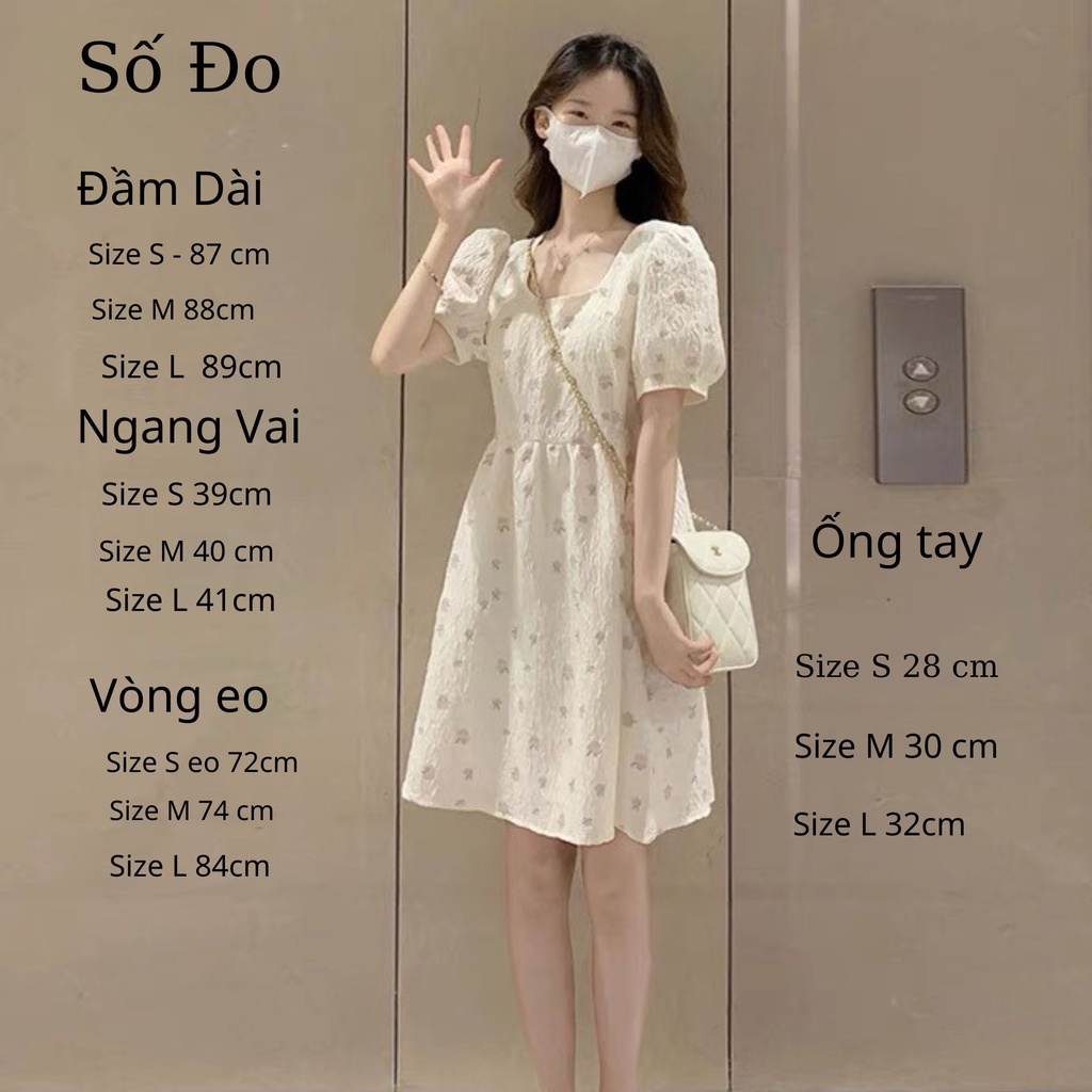 Đầm Váy Babydoll In Hoa Tím Dáng Xuông Tay Bồng Đáng Yêu Style Công Chúa | Smide Clothing