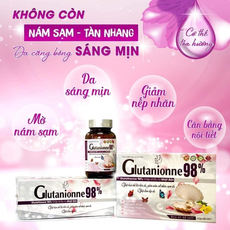 Glutathione Nhật Bản trắng da nội tiết 30v