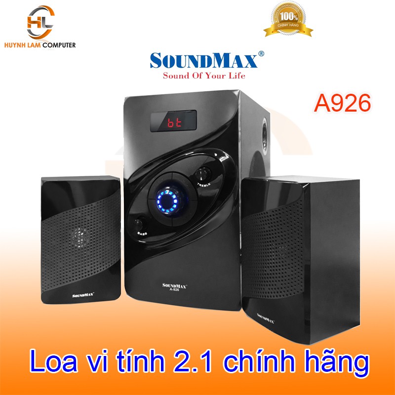 [Mã ELMS4 giảm 7% đơn 500K] Loa vi tính 2.1 Soundmax A926 tích hợp USB Thẻ nhớ Bluetooth 5.0 - Triệu Gia phân phối