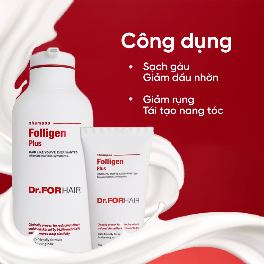 Dầu gội Dr.FORHAIR Folligen Plus giảm rụng và kích thích mọc tóc chỉ sau 1 lần gội - 30shine phân phối chính hãng