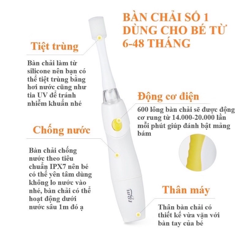 Bàn chải đánh răng điện TGM Nature, Made in Korea