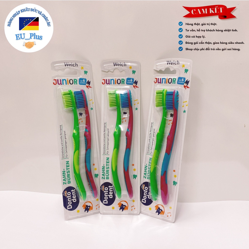 Sét 2 Bàn chải đánh răng Dontodent, từ 3 tuổi của Đức