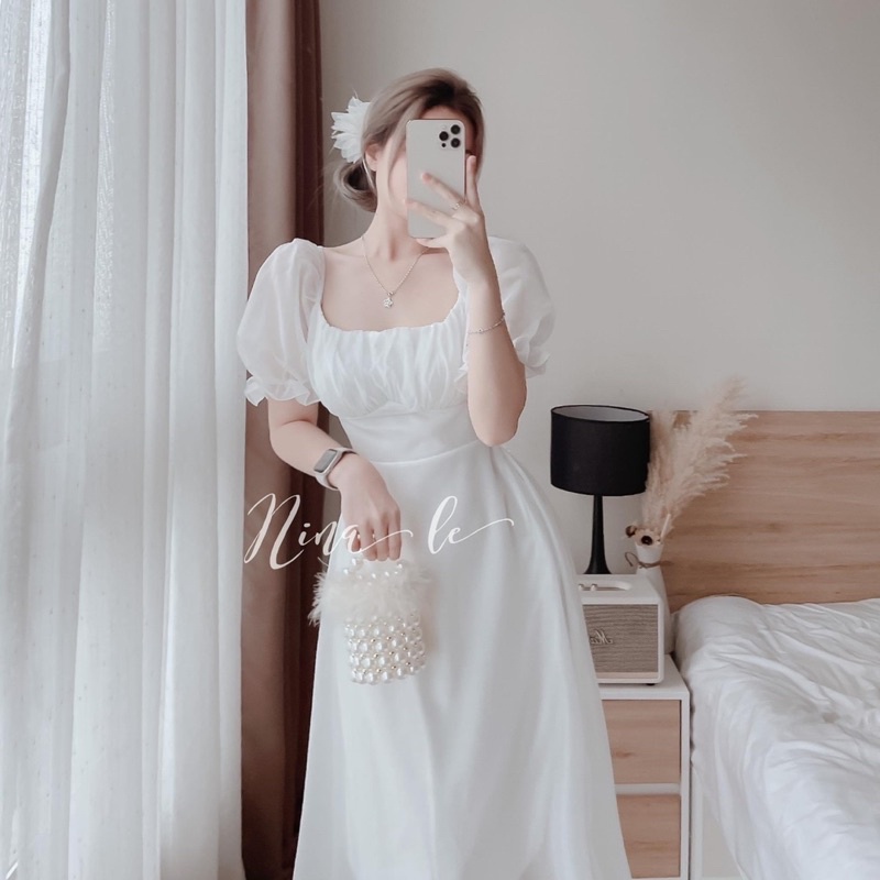 [ 𝐅𝐑𝐄𝐄 𝐒𝐇𝐈𝐏 ] VÁY TƠ BỒNG XÒE 2 LỚP DẦY DẶN 1 MÀU TRẮNG HÀNG L1CHẤT TƠ ĐẸP LẮM Ạ