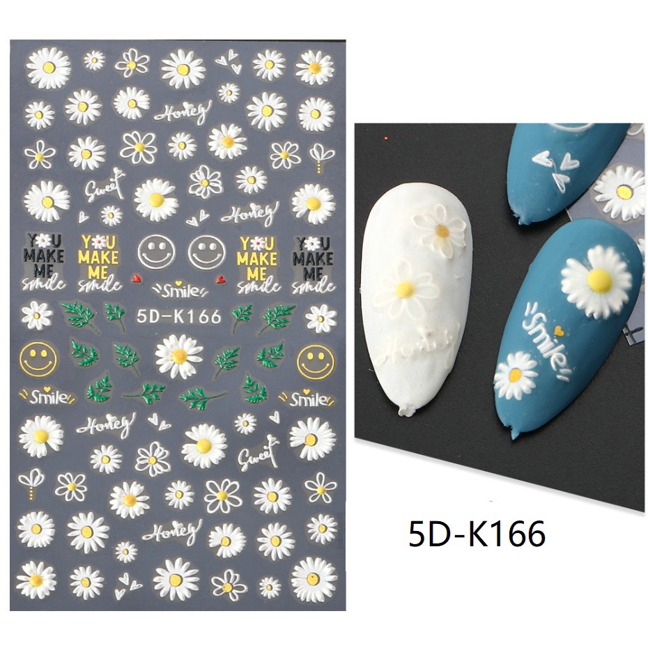 Miếng Dán Trang Trí Móng Tay 5D Acrylic Mạ Vàng Lá GL5D-K171