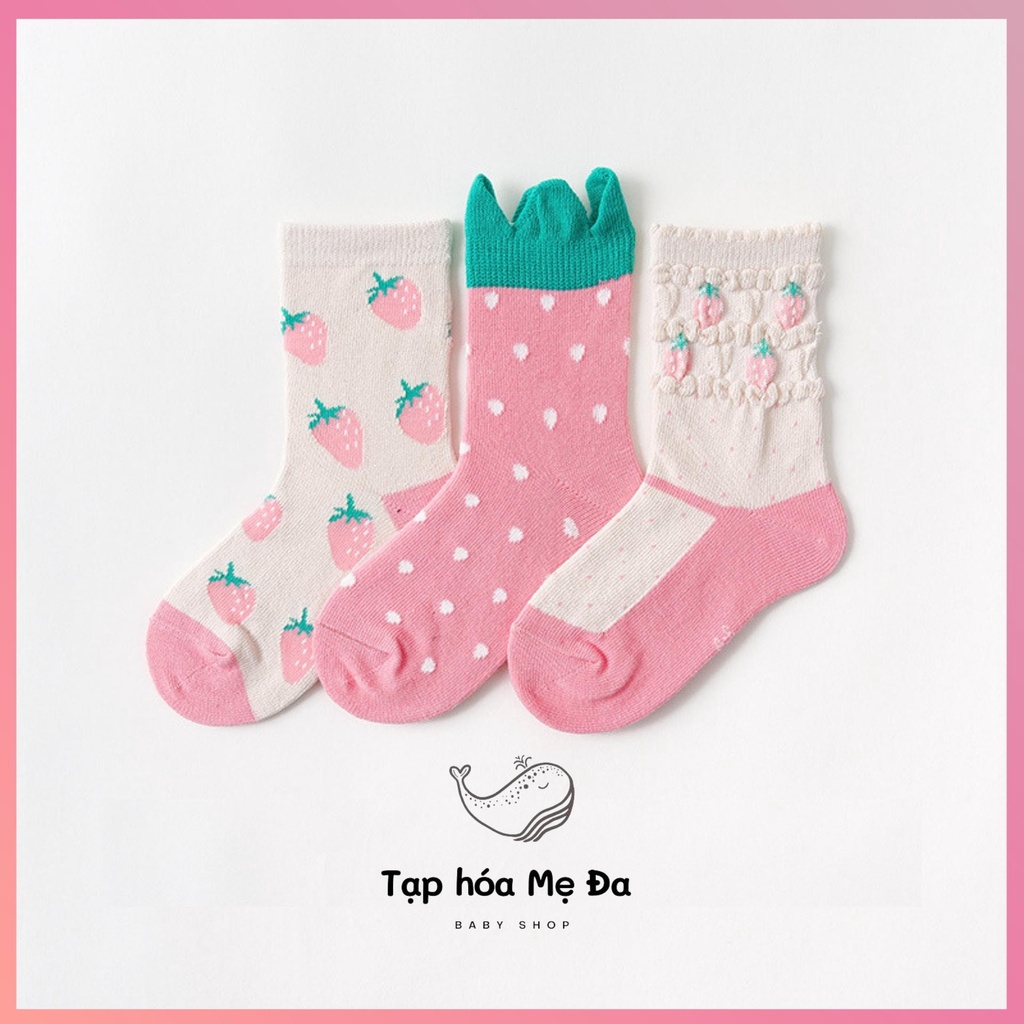 [Cao cấp] Set 3 đôi tất/vớ unisex phong cách hoạt hình chính hãng Caramella cho bé 0-9 tuổi