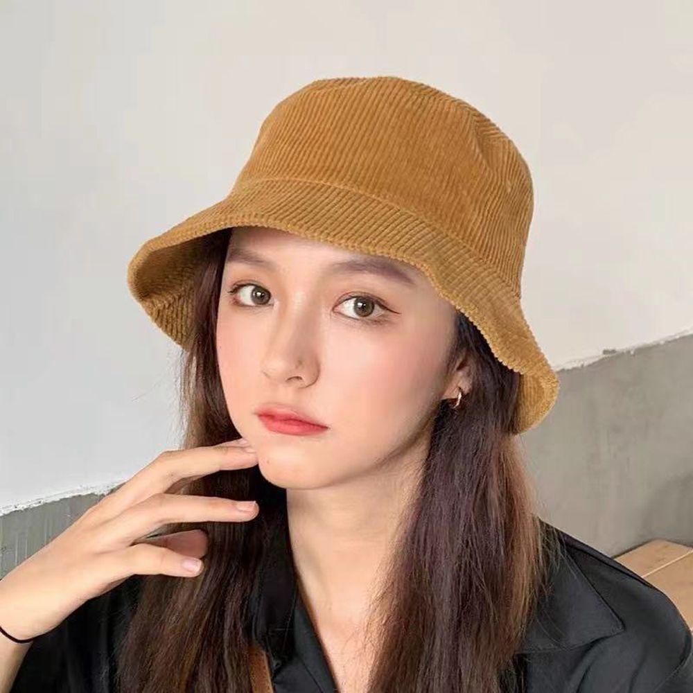 Mũ Bucket Màu Trơn Phong Cách Retro Thời Trang Cho Nam Nữ