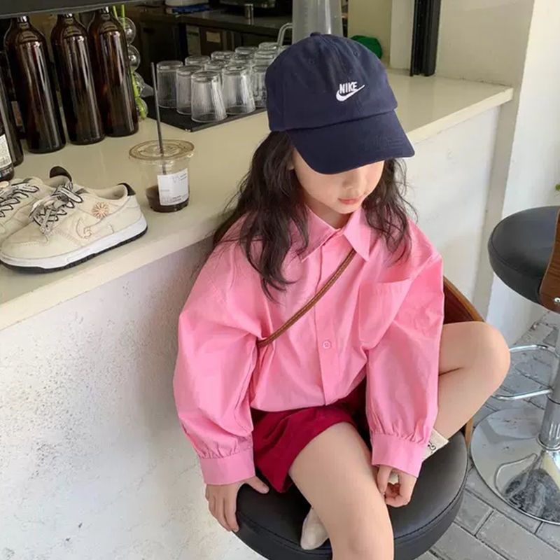 Áo Sơ Mi Cổ POLO Thời Trang Mùa Xuân Hàn Quốc Màu Trơn 2022 Dễ Phối Đồ Cho Bé Gái VsX4