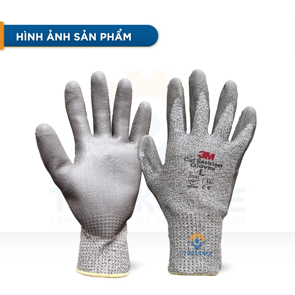 Găng tay chống cắt 3M cấp độ 5 chuyên dùng chống cắt tôn kính 3M CUT LV5 (Màu xám) - Thinksafe