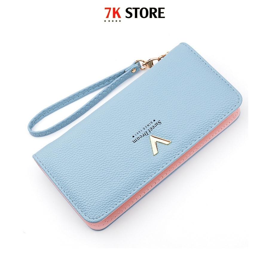 Ví nữ da cao cấp dài cầm tay đẹp thời trang Hàn Quốc nhiều ngăn đựng tiền giá rẻ 7K STORE V16