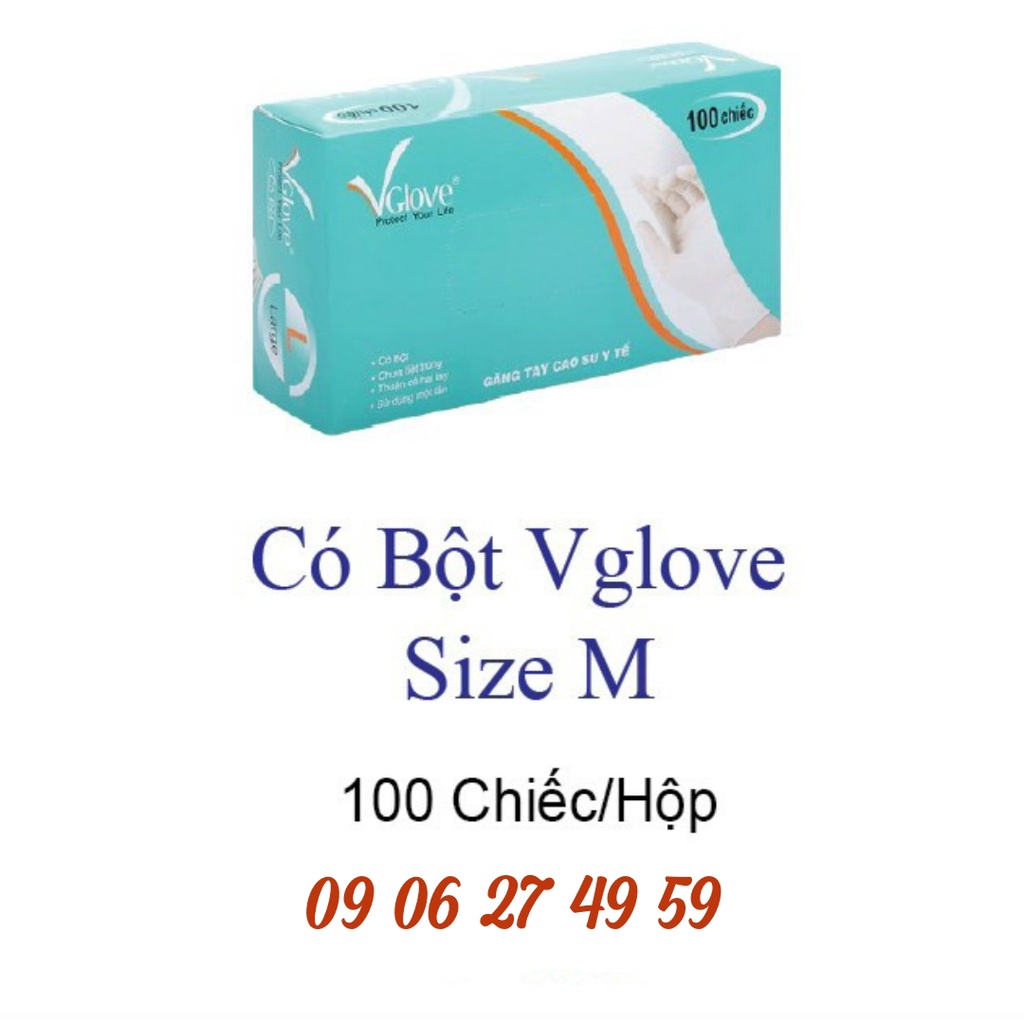 BAO TAY Y TẾ VGLOVE HỘP 100 CHIẾC CÓ BỘT GIÁ TỐT - GĂNG TAY Y TẾ